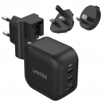 Telefoni laadija Unitek P1108ABK 3 Ports 66W, USB/2 x USB-C, must v., 66 W