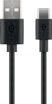 Kaabel Goobay 369679, USB/USB-C, 10 cm, must v.