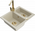 K&ouml;&ouml;givalamu Mexen Carlos 6518581500-69+670300-50+66921-50, graniit, 58 cm x 47 cm x 17.7 cm, kuldne/beež