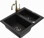 K&ouml;&ouml;givalamu koos kraaniga Mexen Carlos Carla, graniit, 58.2 cm x 47.5 cm x 17.7 cm, kuldne/must