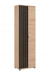 Esiku riidekapp ASM Pedro, tamm v./must v., 35 cm x 60 cm x 202 cm