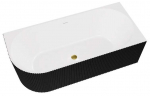 Vann, teisaldatav Besco Denaya Black&White, 170 cm x 78 cm x 58 cm, parempoolne, kuldne/valge