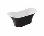 Vann, teisaldatav Besco Amber Glam, 170 cm x 80 cm x 72 cm, ovaalne, grafiit
