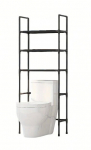 Riiul WC kohal, must v., 25 cm x 47 cm x 155 cm
