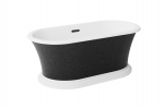Vann, teisaldatav Besco Ziva Glam, 160 cm x 75 cm x 61 cm, ovaalne, must/grafiit