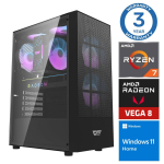Statsionaarne arvuti Intop Ryzen 7 5700G, DDR4 16 GB, SSD+HDD 250 GB 2 TB, Radeon RX Vega 8 Dynamic, Windows 11
