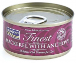 Kassi m&auml;rgtoit Fish4Cats Finest Mackerel With Anchovy, kalaliha, 0.07 kg