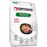 Kuiv kassitoit Ontario Sensitive Derma, pardiliha, 2 kg