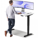 Kirjutuslaud reguleeritava k&otilde;rgusega Desktronic HomePro, 140 cm x 70 cm, 61 - 125.5 cm, valge v./must v.