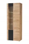 Vitriinkapp ASM Aron, tamm v./must v., 70 cm x 40 cm x 190 cm