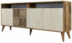 Konsoollaud Kalune Design Milan, p&auml;hklipuu v./travertine v., 35 cm x 180 cm x 78 cm