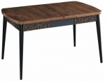 S&ouml;&ouml;gilaud pikendatav Kalune Design Amalfi Motif, must v./p&auml;hklipuu v., 131.5 - 170 cm x 76.5 cm x 79.5 cm