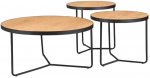 Kohvilaudade komplekt Demeter, tamm v./must v., 80 cm x 80 cm x 40 - 50 cm, 3 tk