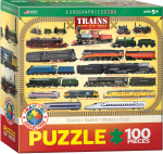 Pusle Eurographics Smart Kids Trains 6100-0090, 48.2 cm x 33.9 cm, 100 tk, mitmev&auml;rviline