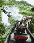 Maalimine numbrite j&auml;rgi Ideyka Harry Potter Flight To Hogwarts, valge v./roheline v.