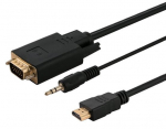 Juhe Savio HDMI - D-Sub (VGA) + Jack 3.5mm SAVKABELCL-104 HDMI, VGA / 3.5 mm, 1.8 m, must v.