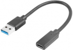 Adapter Lanberg USB-C 3.1 Female To USB-A Male AD-UC-UA-03 USB-C 3.1 female, USB-A male, 0.015 m, must v.