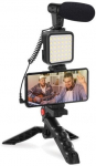 Telefonihoidiku komplekt Platinet Vlog Set 4in1 PMVG4IN1, must v.