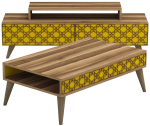 Elutoa m&ouml;&ouml;blikomplekt Kalune Design City, sise, kollane v./p&auml;hklipuu v.