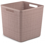 Hoiukorv, pesule /t&ouml;&ouml;riistadele/esemete hoidmiseks Curver Jute Cube, 17 l, roosa v., 28 x 28 x 27 cm