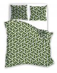 Voodipesukomplekt Mariall PEQ-010, valge/roheline, 200 x 220 cm