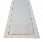Piklik laudlina ristk&uuml;likukujuline 8o5, kuldne/valge, 40 x 140 cm