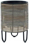 Lillepott Home4you Wicker, plastik/metall, hall v./beež v.