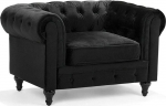 Tugitool Beliani Chesterfield, must v., 75 cm x 110 cm x 70 cm