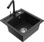 K&ouml;&ouml;givalamu koos kraaniga Mexen Vito, vaik/graniit, 49 cm x 52 cm x 21 cm, must