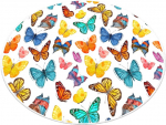 Vannitoa p&otilde;randamatt Foutastic Butterfly Valley, valge/mitmev&auml;rviline, 80 cm x 80 cm, &Oslash; 80 cm