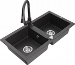 K&ouml;&ouml;givalamu koos kraaniga Mexen Mario Elia, graniit, 82 cm x 43.6 cm x 16.1 cm, h&otilde;be/must