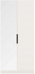 Riidekapp Mirtillo With Mirror, valge v., 60 cm x 100 cm x 216 cm, peegliga, 2 tk