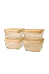 Toiduainekarbi komplekt Hermia F10000182, 0.3 l, 10 cm x 10 cm, l&auml;bipaistev v., 4 tk