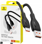 Juhe Baseus Pudding Series, USB Type C/USB Type A, 200 cm, must v., 100 W