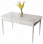 S&ouml;&ouml;gilaud pikendatav Kalune Design Zen, valge v./marmor v., 132 - 170 cm x 80 cm x 78 cm