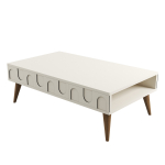 Kohvilaud Lyon 34, kreemjasvalge/p&auml;hklipuu v., 105 cm x 60 cm x 34.6 cm