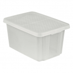 Kaanega hoiukarp Curver Essentials, 45 l, l&auml;bipaistev v./valge v., 40 x 570 x 30 cm
