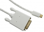 Juhe Qoltec USB 3.1 C male, DVI male, 1 m, valge