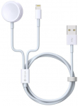 Juhe Devia Smart 2in1 USB To Apple Lightning With Inductive Charger For Apple Watch White, USB/Apple Lightning
