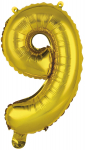 Fooliumist &otilde;hupall erikujuga/number 9, kuldne