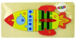 Puidust pusle Lean Toys Rocket 10351, 30 cm x 15 cm, mitmev&auml;rviline