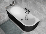 Vann, teisaldatav Besco Avita, 150 cm x 75 cm x 59.5 cm, valge/must