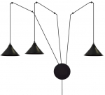 Valgusti seinale Emibig Abramo 160/3, E27, 3 x 15 W, must v.