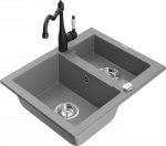 K&ouml;&ouml;givalamu koos kraaniga Mexen Carlos, graniit, 58 cm x 47 cm x 17.7 cm, must/hall/kroom