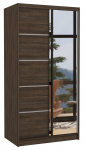 Riidekapp ADRK Orlando 100, pruun v., 58 cm x 100 cm x 200 cm, peegliga