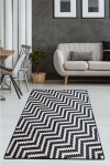 Vaip Conceptum Hypnose Zickzack Djt, valge v./must v., 180 cm x 120 cm