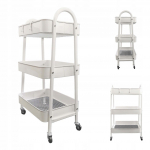 Ratastega riiul, valge v., 29 cm x 39 cm x 78 cm