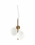 Valgusti rippuv Domoletti Opalla 240089P-WH, E27, 3 x 30 W, kuldne v.