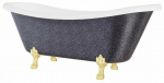 Vann, teisaldatav Besco Amelia Glam, 190 cm x 77 cm x 69 cm, ovaalne, kuldne/grafiit