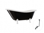 Vann, teisaldatav Besco Otylia B&W, 160 cm x 77 cm x 69.5 cm, ovaalne, valge/must